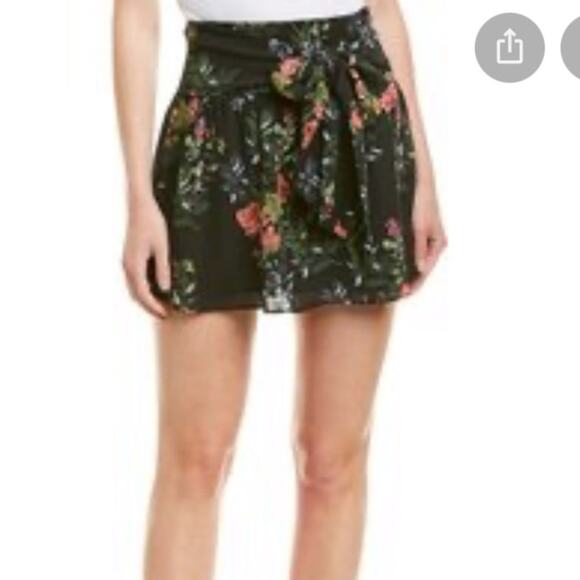 NWT PARKER PRINT SMOCKED TIE WAIST MINI SKIRT - Picture 3 of 13